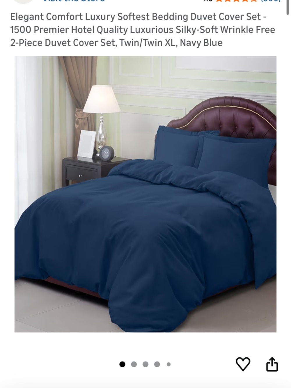 Luxury Navy Blue Duvet Cover Set - Unbranded